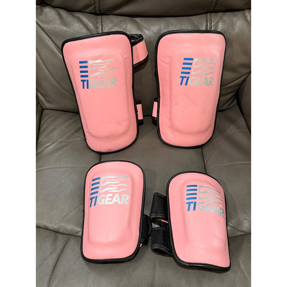 Tiger Gear Pink Shin Instep Guards Pads Martial Art MMA Kickboxing Muay Thai S M